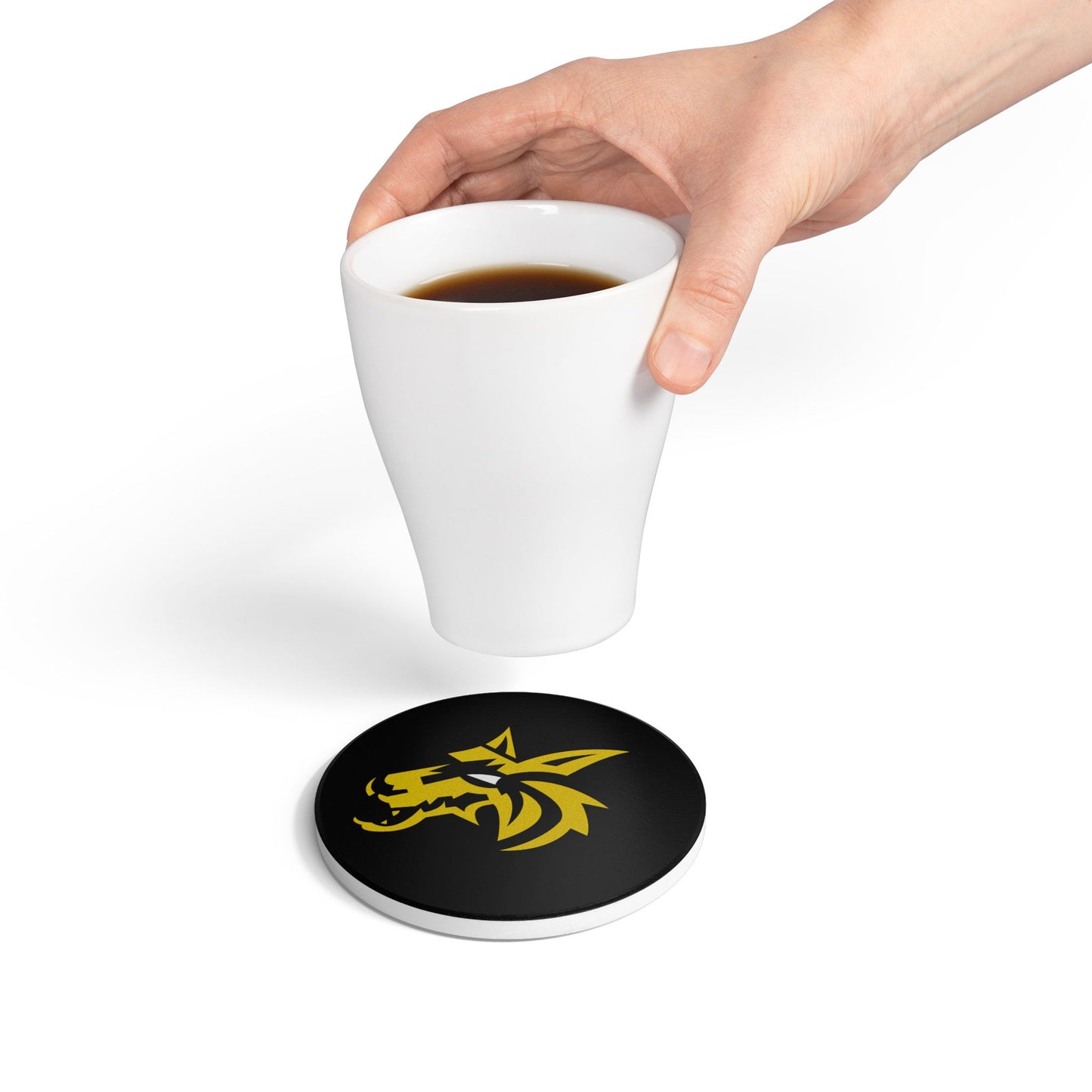 Lunar Wolf Gold Emblem Coaster