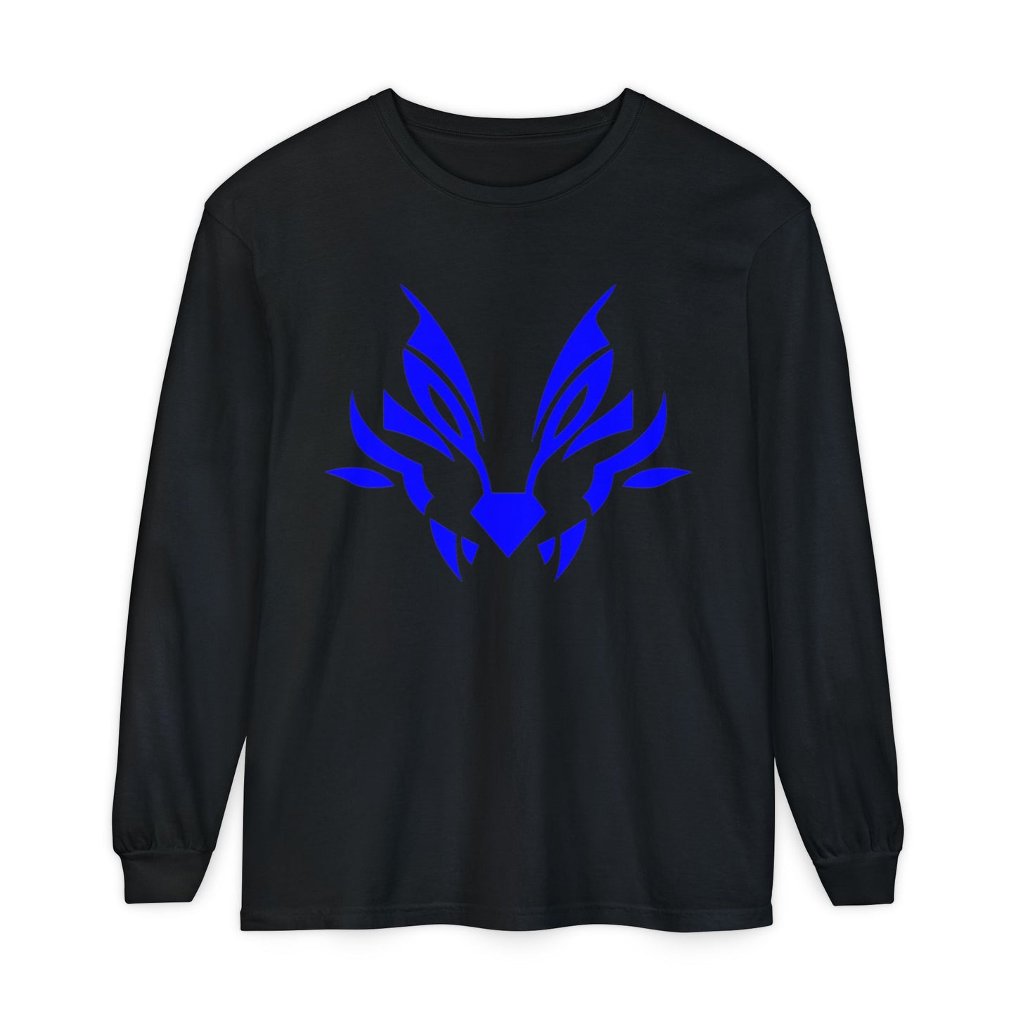 Lunar Wolf Unisex Long Sleeve T-Shirt - Garment-Dyed with Bold Graphic Design