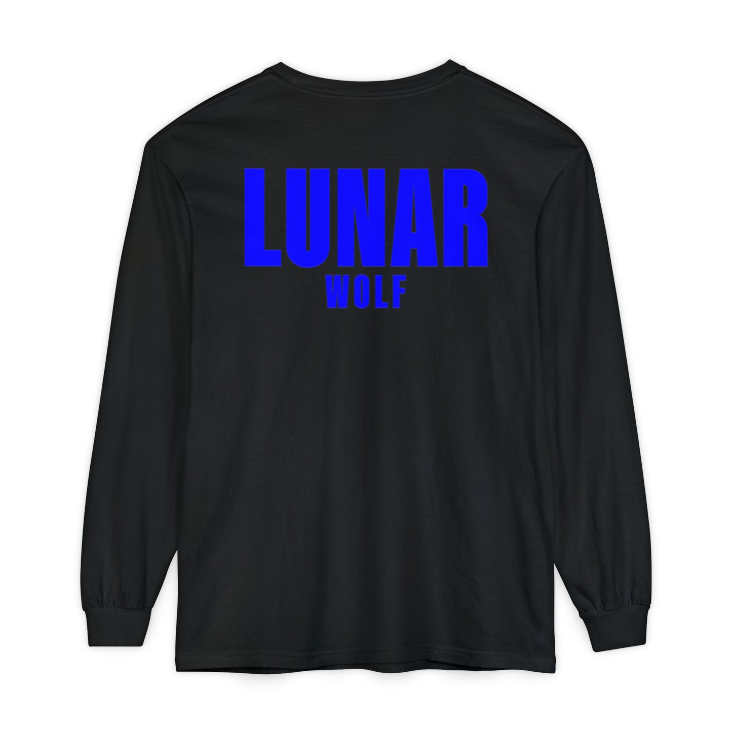 Lunar Wolf Unisex Long Sleeve T-Shirt - Garment-Dyed with Bold Graphic Design