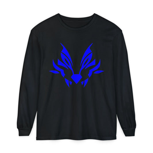 Lunar Wolf Unisex Long Sleeve T-Shirt - Garment-Dyed with Bold Graphic Design